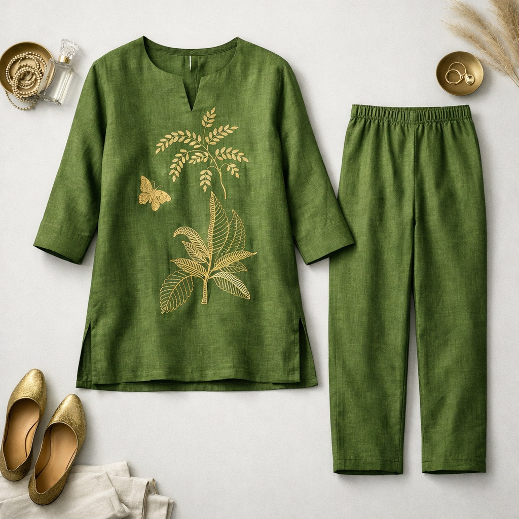 Emerald Heritage Embroidered Co-ords Set