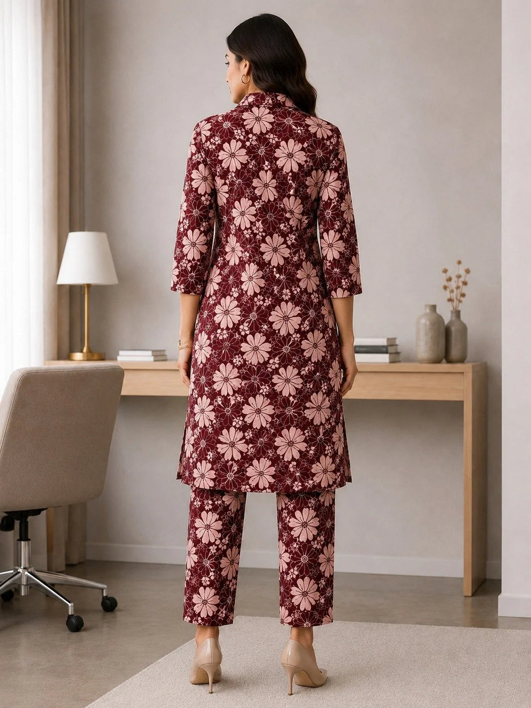 Floral Print  Co-ord Set | Modern Ethnic Office Wear
