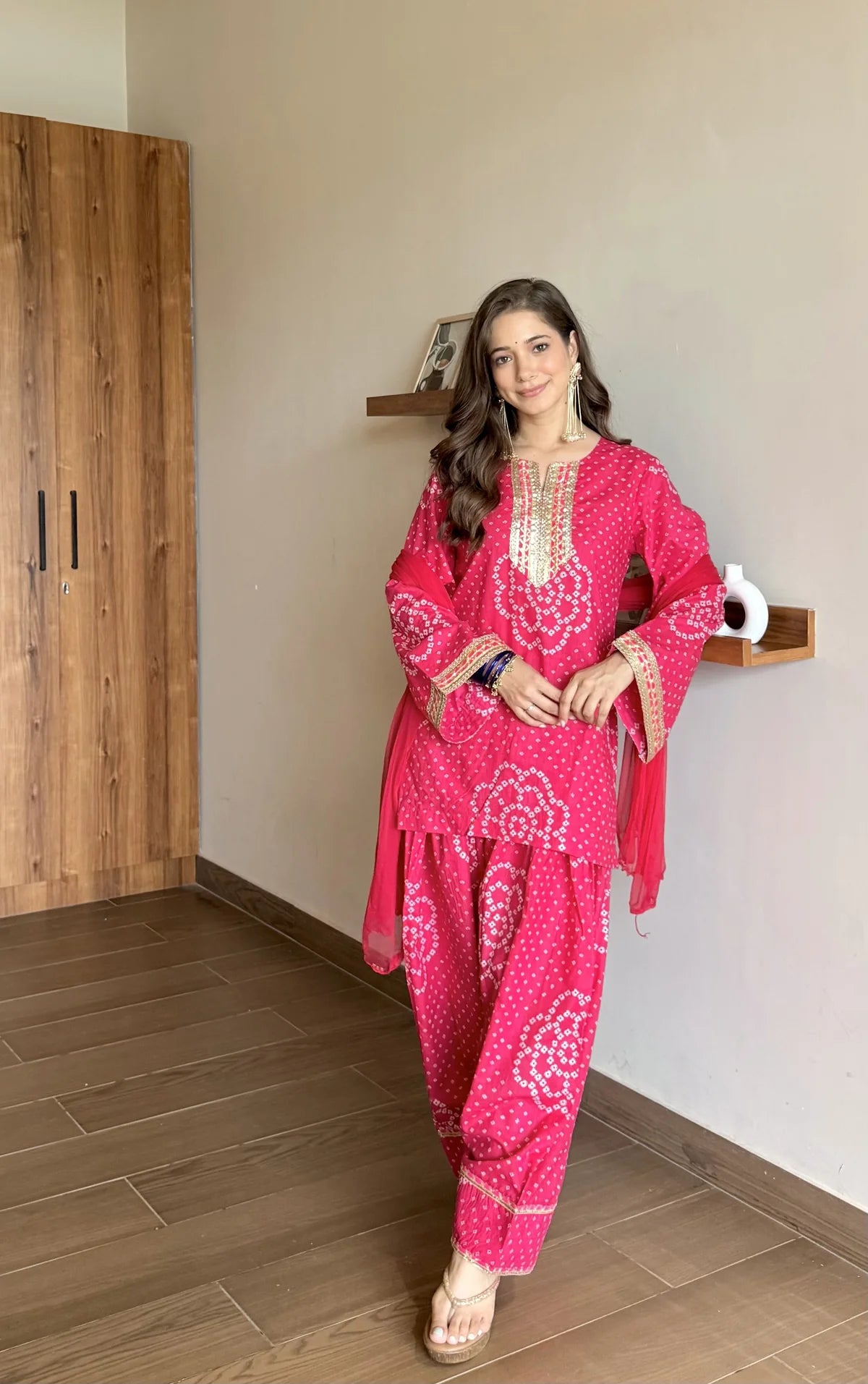 Classic Gulabi Ribbon Farshi Salwar Set