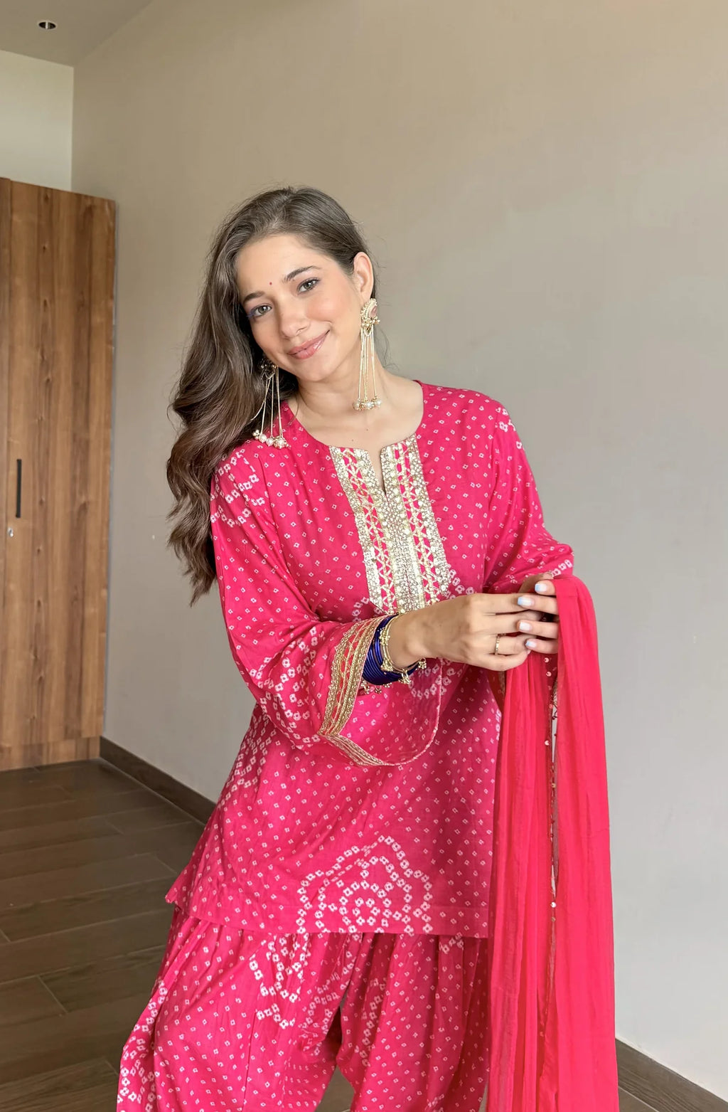 Classic Gulabi Ribbon Farshi Salwar Set