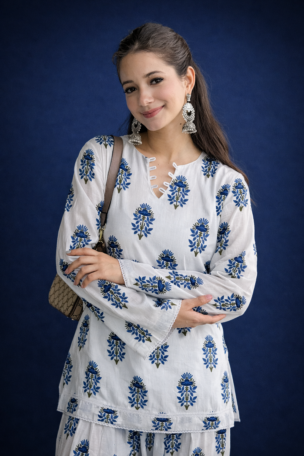 Ivory Blue Buta Farshi Set | Women's Ethnic Wear
